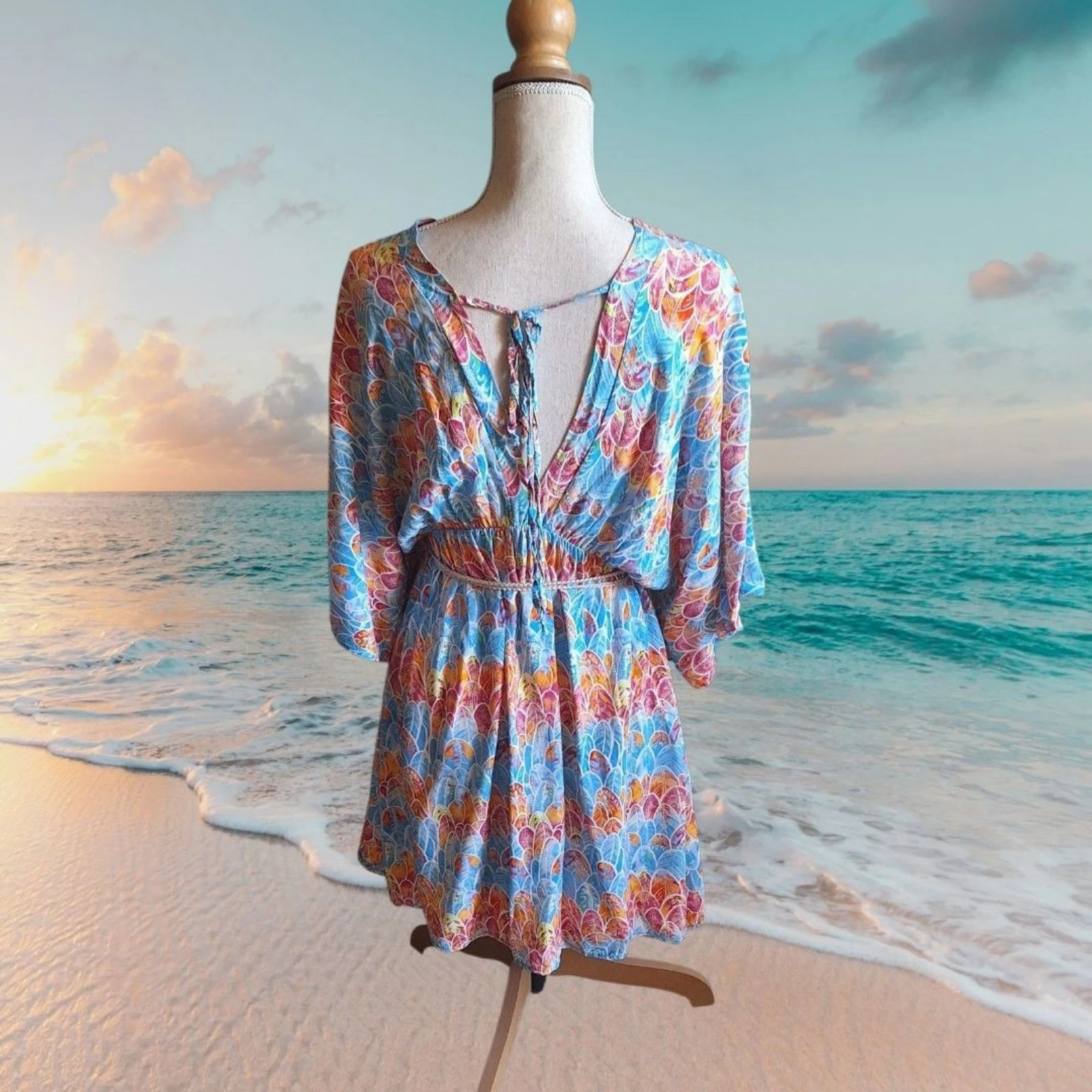 Túnica de praia multicolorida April Vintage 🧡 – photo 2